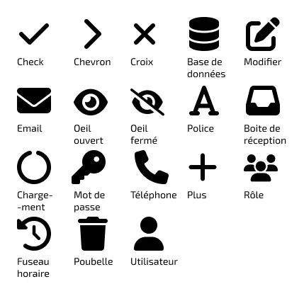 Pictogrammes de la charte graphique